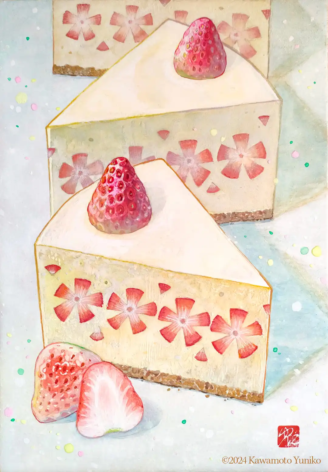 苺咲くレアチーズケーキ